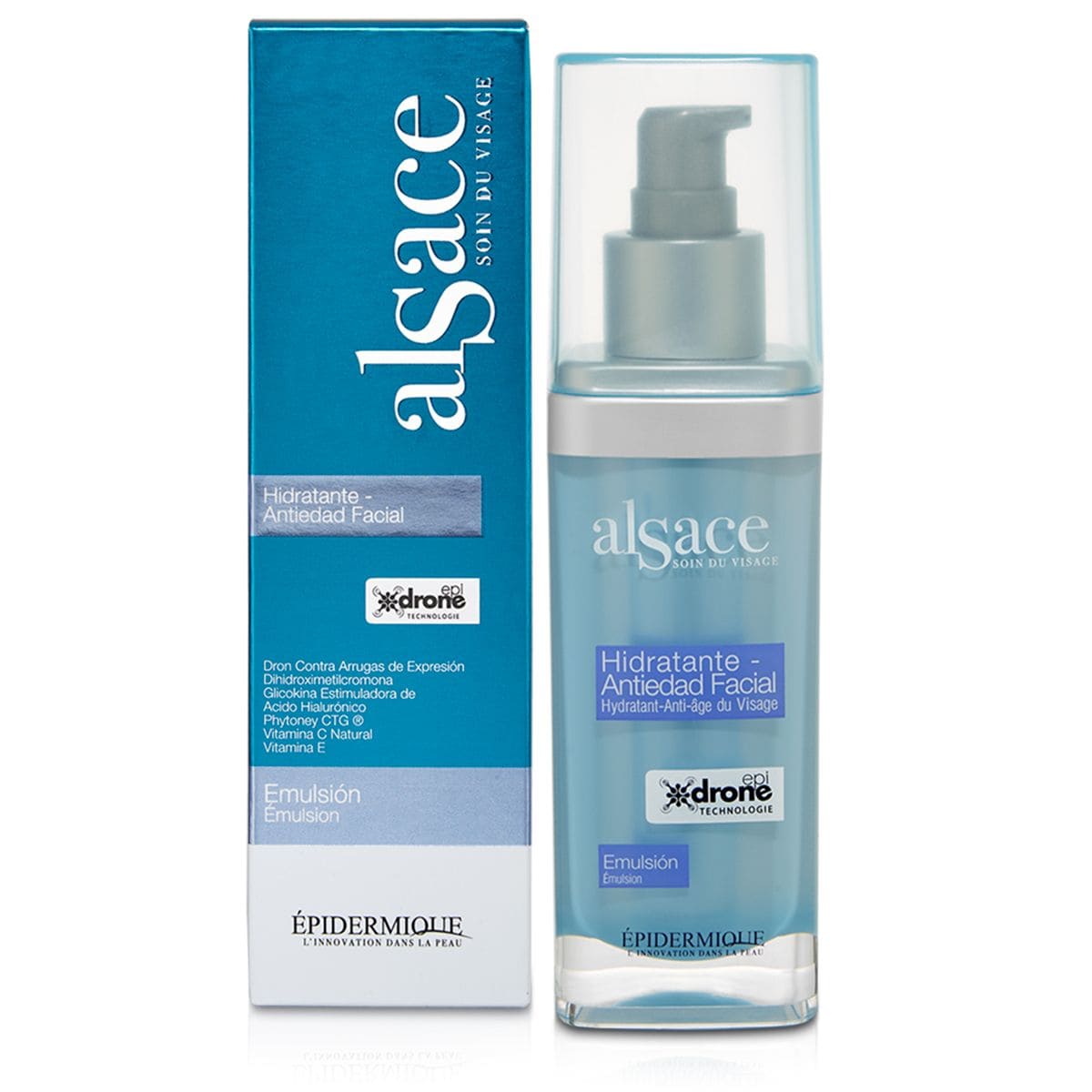 Te presento el Alsace Hidratante Antiedad Facial, disponible en Dermabella en una presentación de 60 ml. Este producto ha sido especialmente formulado para brindar hidratación y combatir los signos del envejecimiento en tu rostro.