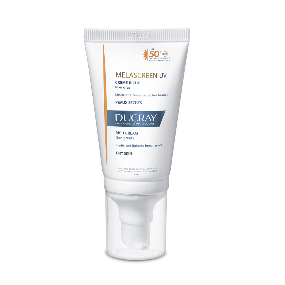 Experimenta la protección completa y el cuidado enriquecido con la Crema DU Melascreen UV SPF50+, ahora disponible en DermaBella en su presentación de 40 ml. Esta crema enriquecida está formulada para proporcionar una defensa eficaz contra los daños causados por los rayos UV y ayudar a reducir la hiperpigmentación.