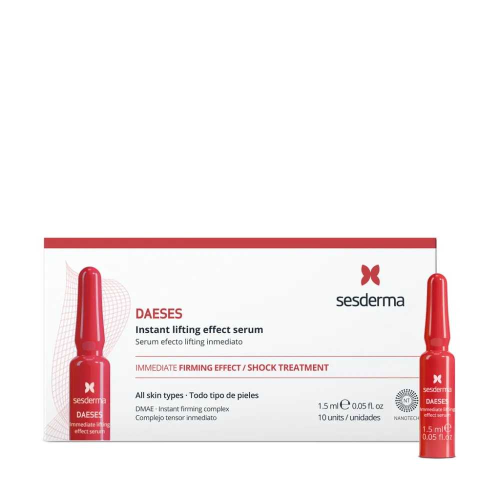 Despierta la luminosidad de tu piel con el Serum Efecto Lifting Inmediato Daeses, ahora disponible en DermaBella. Este suero innovador está diseñado para proporcionar un efecto tensor instantáneo, dejando la piel con un aspecto más firme y rejuvenecido.