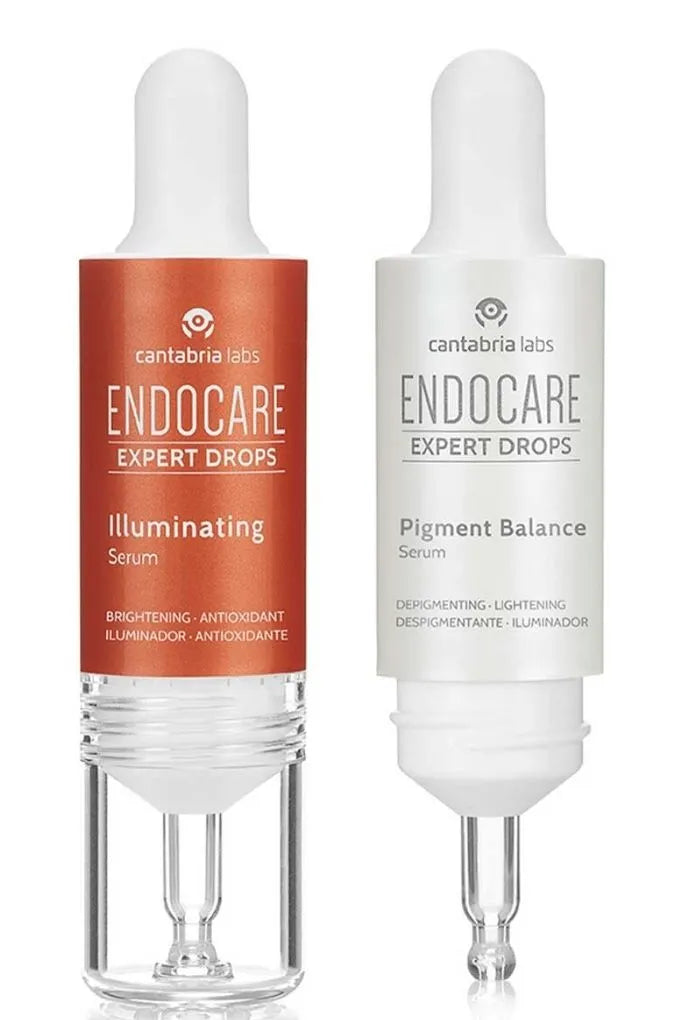 Endocare Expert Drops ofrece una combinación de productos para tratar la falta de luminosidad y el desequilibrio de pigmentación en la piel. El Serum Iluminador y el Pigment Balance trabajan en sinergia para proporcionar una piel más radiante y uniforme. Estos productos están disponibles en DermaBella y son ideales para abordar problemas de pigmentación y mejorar el tono de la piel.