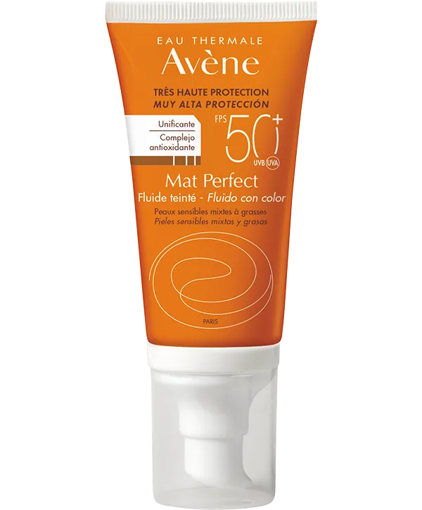 Experimenta la protección solar avanzada con el Fluido Mat Perfect SPF 50+, ahora disponible en DermaBella. Este fluido matificante ha sido formulado con un alto factor de protección solar para brindar una defensa eficaz contra los daños causados por los rayos UV.