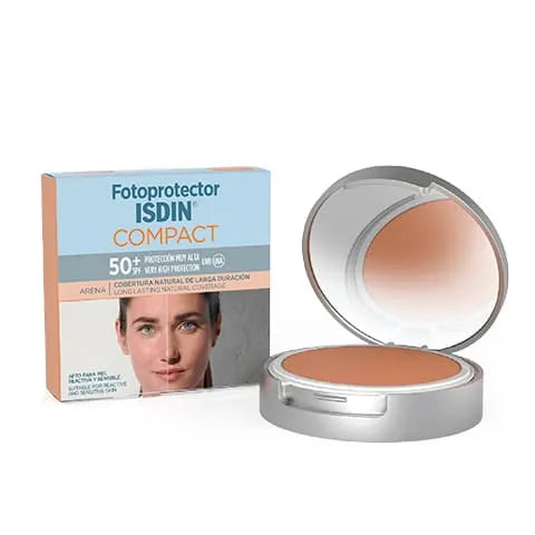 Protege tu piel con elegancia utilizando el Fotoprotector Compact SPF50+, ahora disponible en DermaBella. Este compacto protector solar ha sido diseñado para ofrecer una alta protección contra los rayos UV, combinando la eficacia de un fotoprotector con la comodidad de un maquillaje compacto.