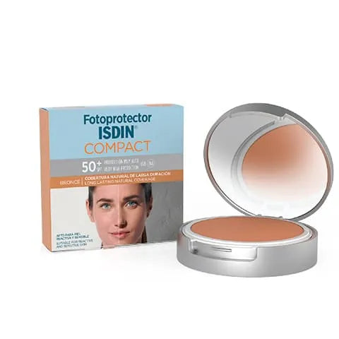 Protege tu piel con elegancia utilizando el Fotoprotector Compact SPF50+, ahora disponible en DermaBella. Este compacto protector solar ha sido diseñado para ofrecer una alta protección contra los rayos UV, combinando la eficacia de un fotoprotector con la comodidad de un maquillaje compacto.