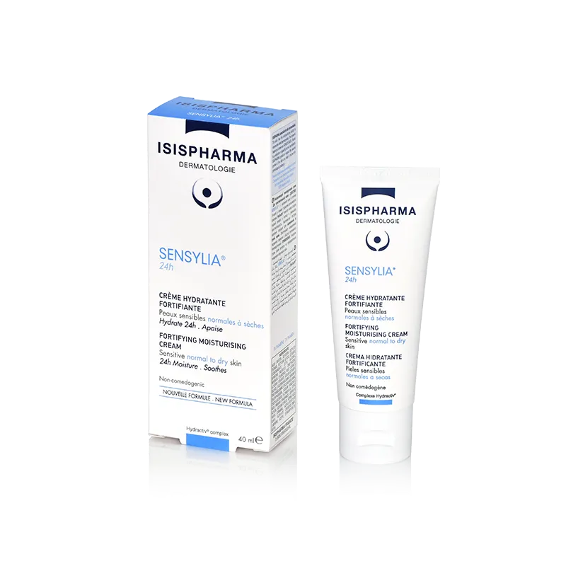 Nutre y protege tu piel con nuestra exclusiva Sensylia 24H Crema, disponible solo en nuestra tienda, DermaBella. Esta crema ha sido cuidadosamente formulada para proporcionar una hidratación continua durante 24 horas, calmando y restaurando la barrera cutánea.