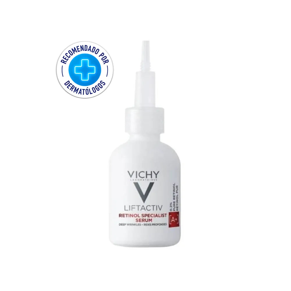 Experimenta la revolución del cuidado facial con el Serum Liftactiv Retinol Specialist, disponible en DermaBella. Este serum ha sido cuidadosamente formulado con retinol para abordar los signos del envejecimiento y mejorar la textura de la piel.