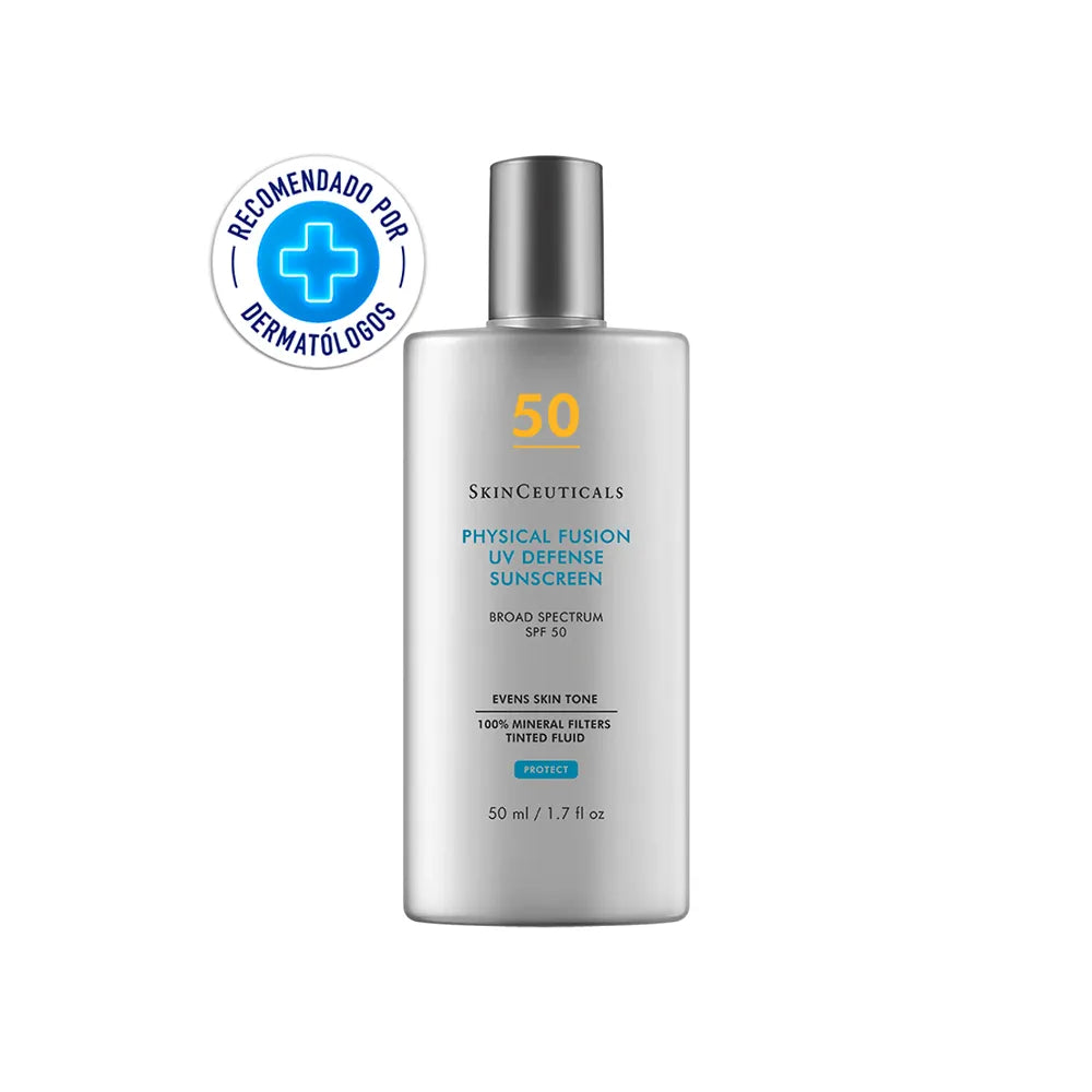 Experimenta la protección solar avanzada con un toque de perfección con Physical Fusion UV Defense SPF50, disponible exclusivamente en nuestra tienda. Este protector solar mineral ofrece una alta protección contra los rayos UVA/UVB y se adapta a diversos tonos de piel para un acabado natural.