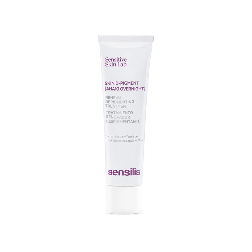 Despierta con una piel renovada gracias a nuestro exclusivo Sensilis Skin D-Pigment AHA 10 Overnight, disponible solo en nuestra tienda, DermaBella. Esta fórmula nocturna ha sido cuidadosamente diseñada para exfoliar suavemente, renovar la textura de la piel y reducir las manchas oscuras.