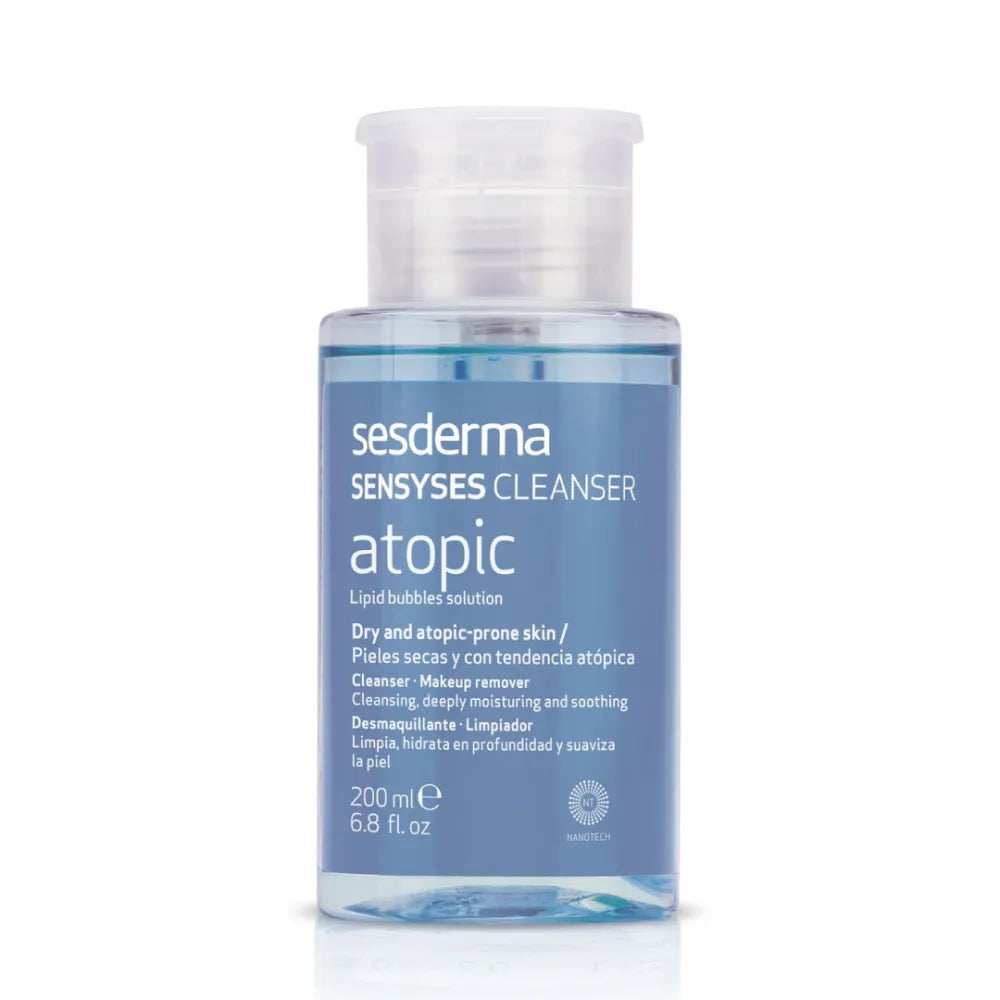 Cuida y calma tu piel atópica con nuestra exclusiva Sensyses Atopic, disponible solo en nuestra tienda, DermaBella. Esta solución micelar ha sido cuidadosamente formulada para proporcionar una limpieza suave y efectiva, al tiempo que calma la irritación y respeta la barrera cutánea de las pieles más sensibles.