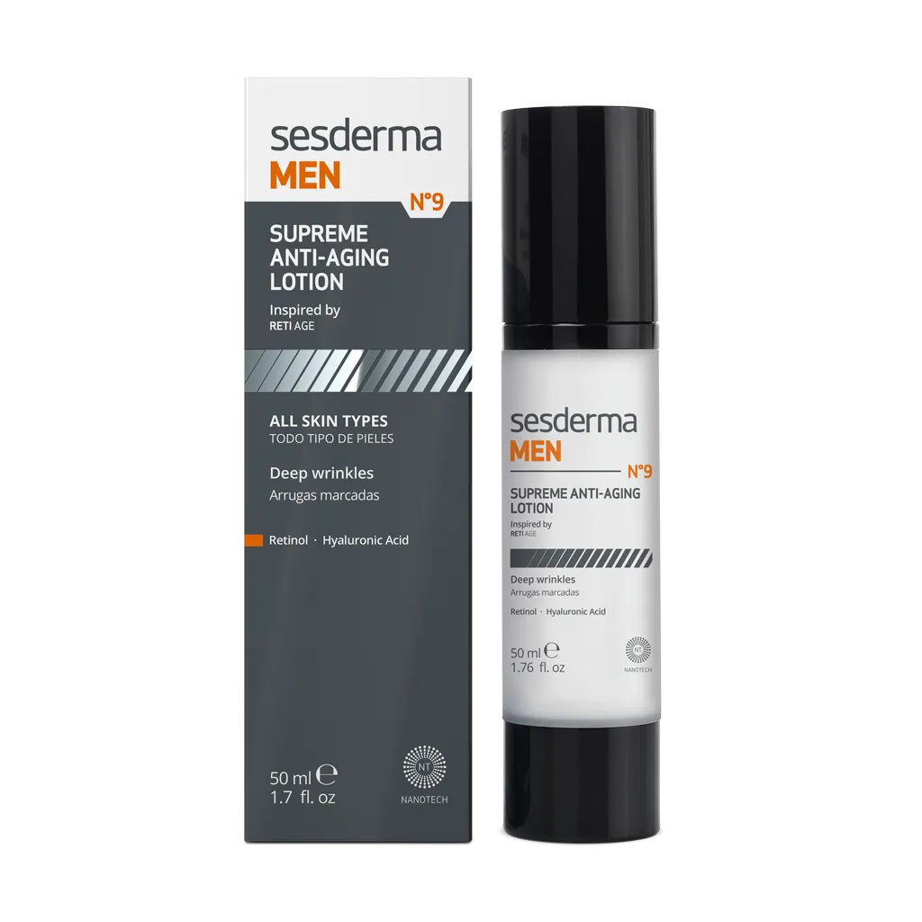 Descubre el poder rejuvenecedor de Sesderma Men Supreme Anti Aging Lotion, la joya de la colección antienvejecimiento, disponible exclusivamente en DermaBella. Diseñada para el hombre moderno que valora el cuidado de la piel, esta loción combina tecnología avanzada con ingredientes premium para combatir los signos del envejecimiento de manera efectiva.