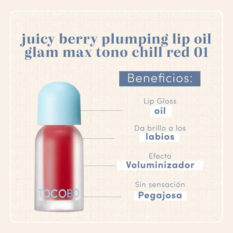 TOCOBO Juicy Berry Plumping Lip Oil Chill Red x 4gr